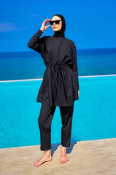 Burkini Modest Swimwear Set 3-Teilig Schwarz "Andalus by Marina" A2502-1